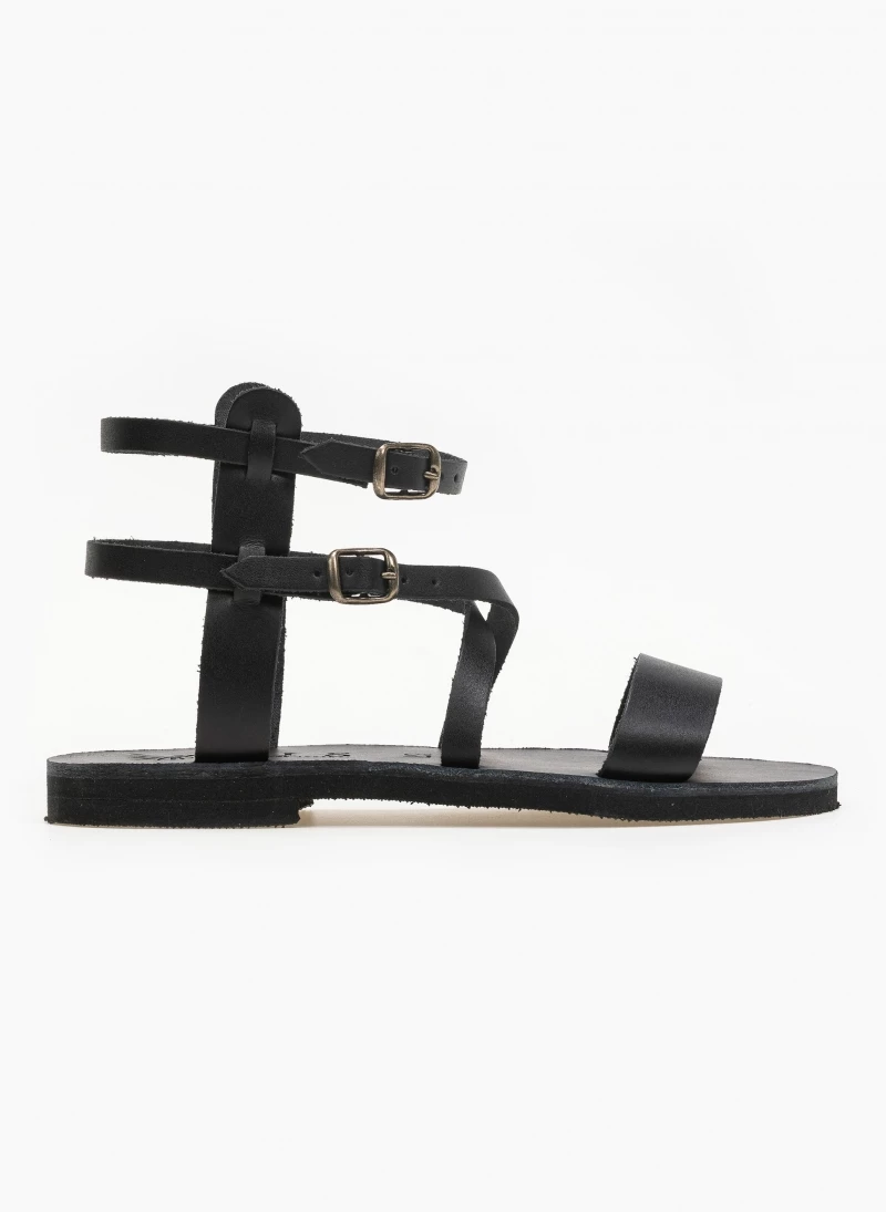 Πολύ καλή προσφορά 🛒 Καλύτερη πώληση 🌟 IRIS Σανδάλια δερμάτινα Gladiator με διπλό δέσιμο - Μαύρο 🧨 🥰 - Image 6