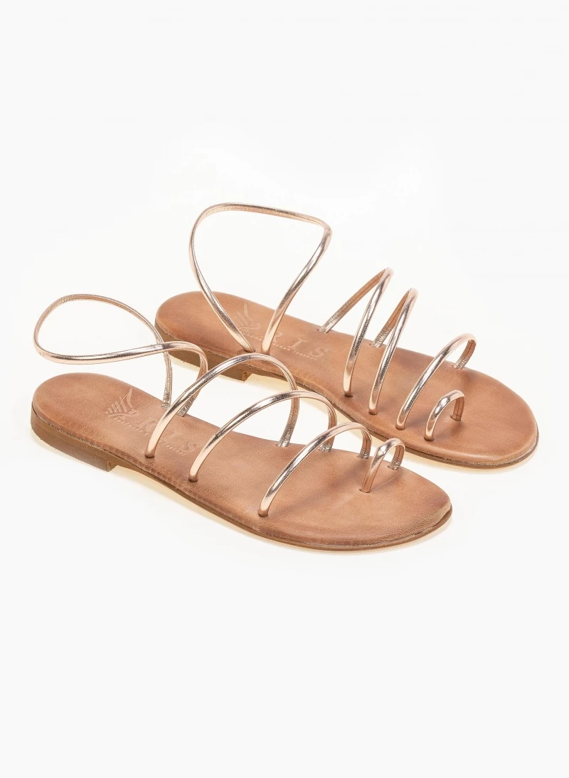 ΧΟΝΔΡΙΚΟ ΕΜΠΟΡΙΟ ⭐ Πολύ καλή προσφορά ⌛ IRIS Σανδάλια δερμάτινα με λεπτά λουράκια - Χαλκός ❤️ 🎉 - Image 4