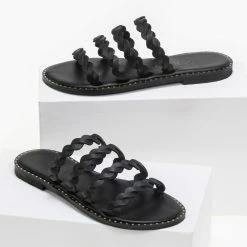 Καλύτερη πώληση ⭐ Flash Sale ⌛ IRIS Σανδάλια δερμάτινα με λουράκια - Μαύρο 😀 🎁