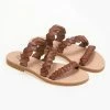 Φτηνός 😀 Πολύ καλή προσφορά 👏 IRIS Σανδάλια δερμάτινα με πλεγμένα λουράκια - Καφέ 👏 🌟