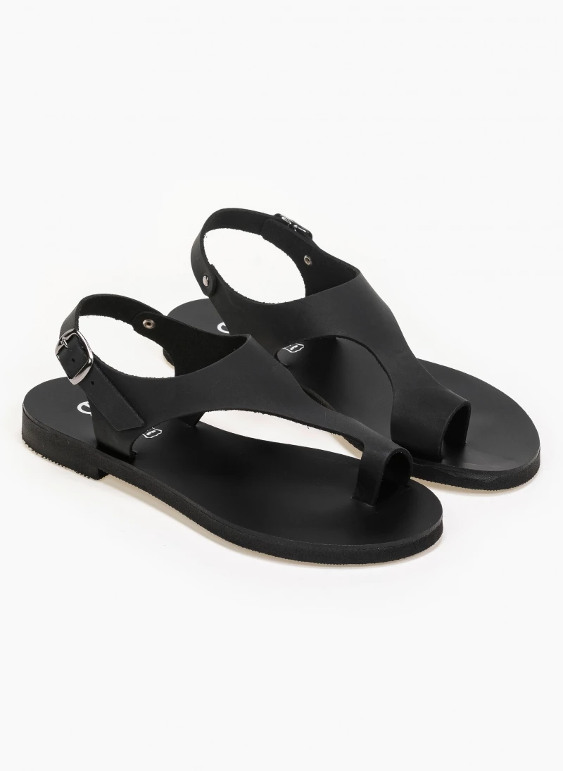 Συμφωνίες ⭐ Προϋπολογισμός 🔔 Πέδιλα Estil δερμάτινα ίσια - Μαύρο 🔥 👍 - Image 3