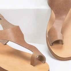 Best Pirce 🌟 Καλύτερη πώληση ⭐ Πέδιλα Estil δερμάτινα ίσια - Πούρο 🥰 🧨