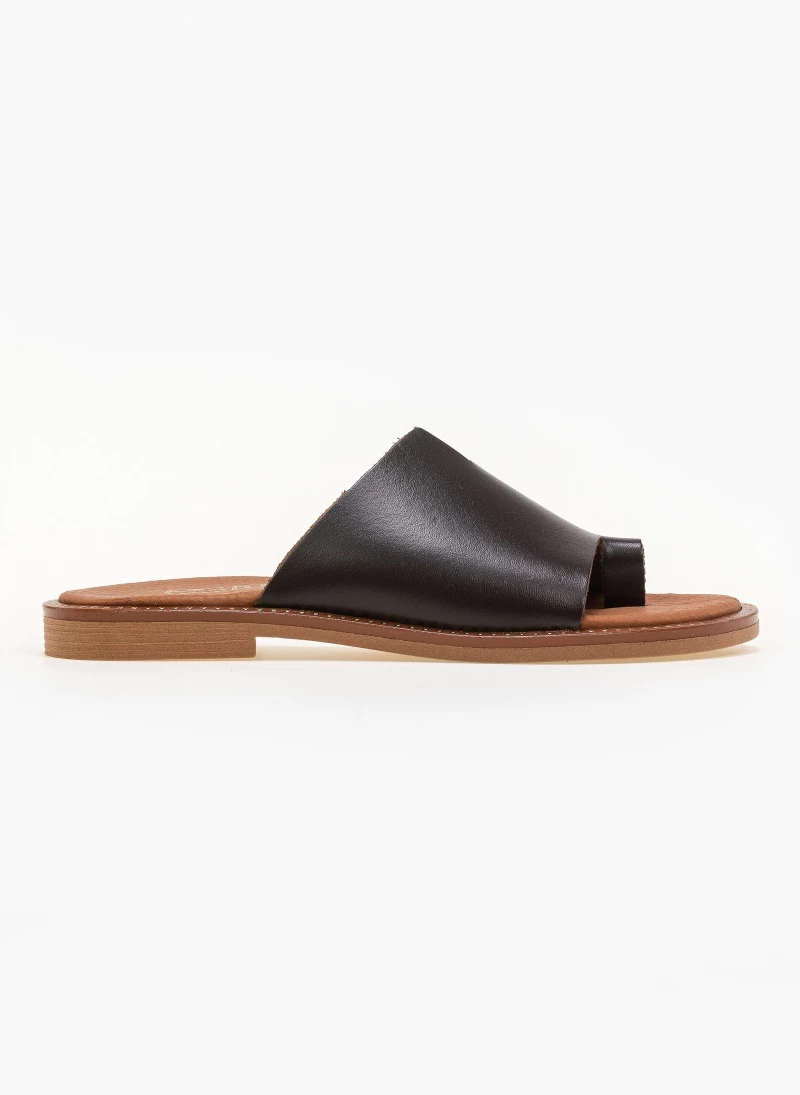 Ολοκαίνουργιο 💯 Κουπόνι 🔥 Σανδάλια δερμάτινα Estil με άνισο τελείωμα - Καφέ 💯 🤩 - Image 6