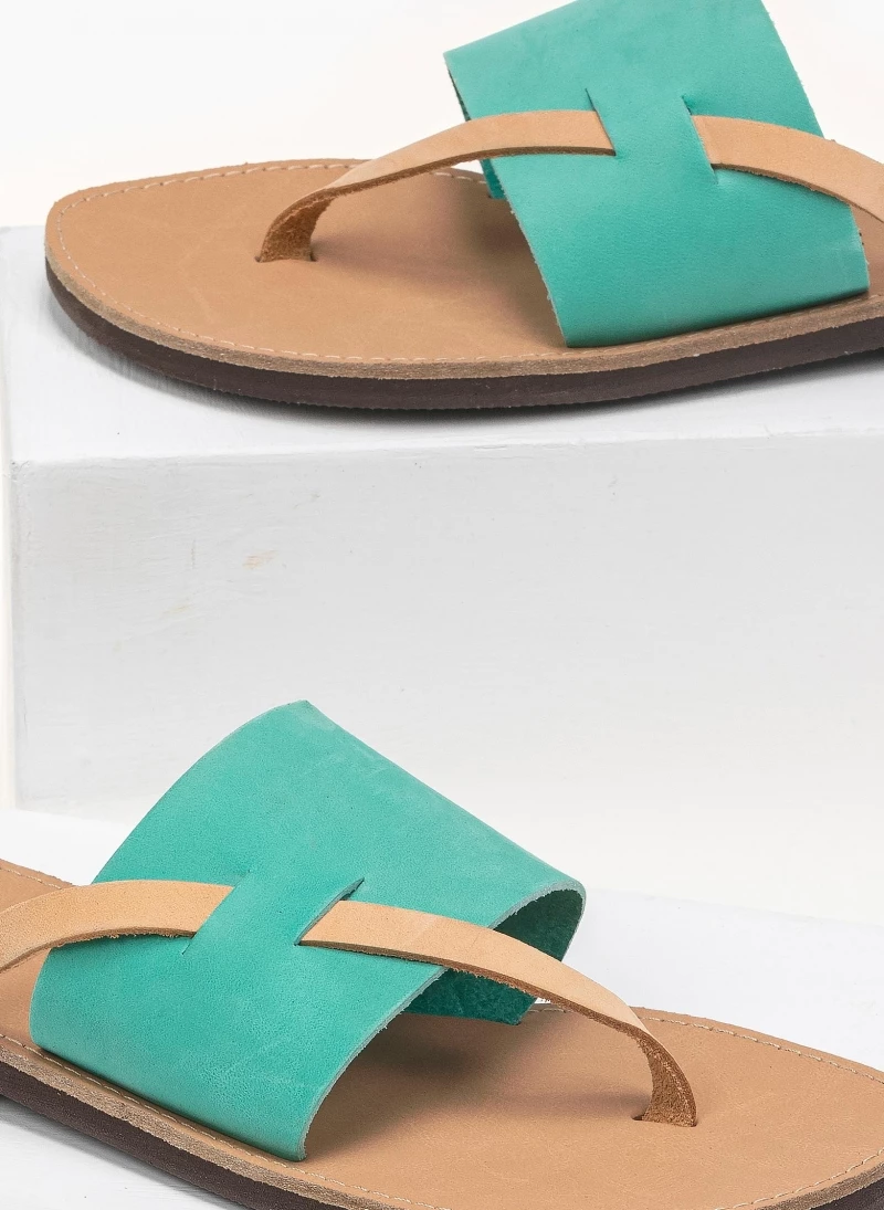 Πολύ καλή προσφορά 🎉 Καλύτερες κριτικές για 🤩 Σανδάλια Estil δερμάτινα με φάσα και λουράκι - Μέντα 🔥 🔥