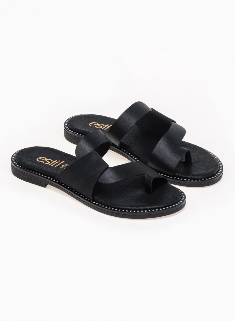 Καλύτερες κριτικές για 👍 Νέος ✨ Δερμάτινα σανδάλια Estil με Nubuck λεπτομέρεια - Μαύρο 😀 👍 - Image 3
