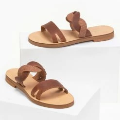 Πολύ καλή προσφορά 🥰 Προϋπολογισμός ✨ Σανδάλια Estil δερμάτινα με Pattern φίδι στα λουράκια - Ταμπά 🧨 ✨