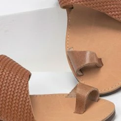 Τοπ 10 🛒 Ολοκαίνουργιο ✨ Σανδάλια Estil δερμάτινα με Pattern ψάθα - Ταμπά 😍 😉