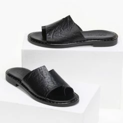 Καλύτερες κριτικές για ✔️ Νέος 🎁 Σανδάλια Estil δερμάτινα με Pattern τσαλακωτό - Μαύρο ✔️ ❤️