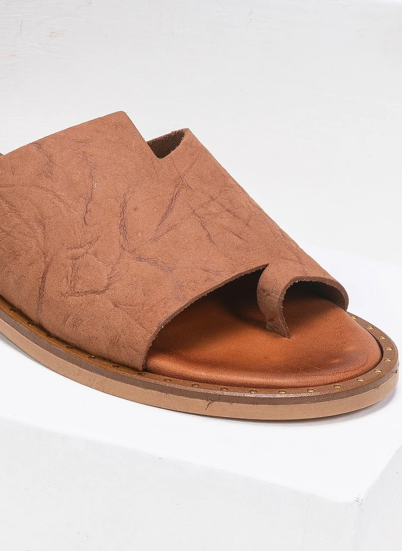 Ολοκαίνουργιο 🧨 Συμφωνίες 🌟 Σανδάλια Estil δερμάτινα με Pattern τσαλακωτό - Ταμπά 🔔 🌟 - Image 2