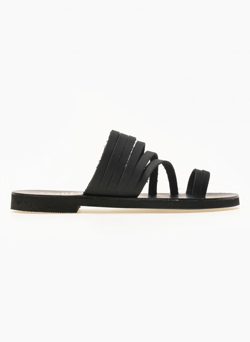 Εκπτωση 🤩 Νέος 🧨 Δερμάτινα σανδάλια Estil με πολλά λουράκια - Μαύρο 🌟 ⭐ - Image 4