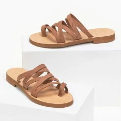 Τοπ 10 🤩 Προϋπολογισμός 👍 Σανδάλια δερμάτινα Estil σε συνδυασμούς χρωμάτων - Κάμελ 😍 🔥