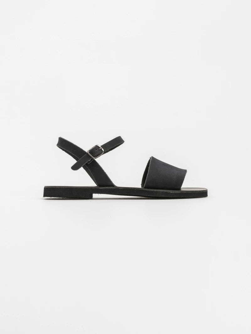 Εξοδος 😉 Αγορά ✨ Estil Flat πέδιλα με φαρδιά φάσα - Μαύρο ✔️ 👏