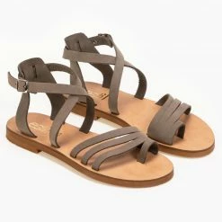 Το φθηνότερο 🌟 Best Pirce 👏 Πέδιλα φλατ Estil Nubuck - Λαδί ⌛ 😀