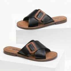 Νέος 👏 Best Pirce 😉 Xti Footwear Σανδάλια φλατ χιαστί Refresh 72656 - Μαύρο 👍 ⌛