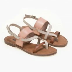 Πολύ καλή προσφορά ✔️ Φτηνός 💯 Πέδιλα ίσια με διχρωμία Refresh 72942 - Nude 👏 🛒