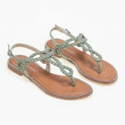 Η καλύτερη συμφωνία 👍 Νέος 😉 The Fashion Project Πέδιλα ίσια με κοτσιδάκια - Μέντα 👍 🔔