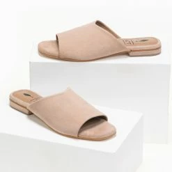 Φτηνός 😍 Best Pirce ✨ The Fashion Project Πέδιλα καστόρινα χωστά φλατ - Μπεζ 🎉 ⌛