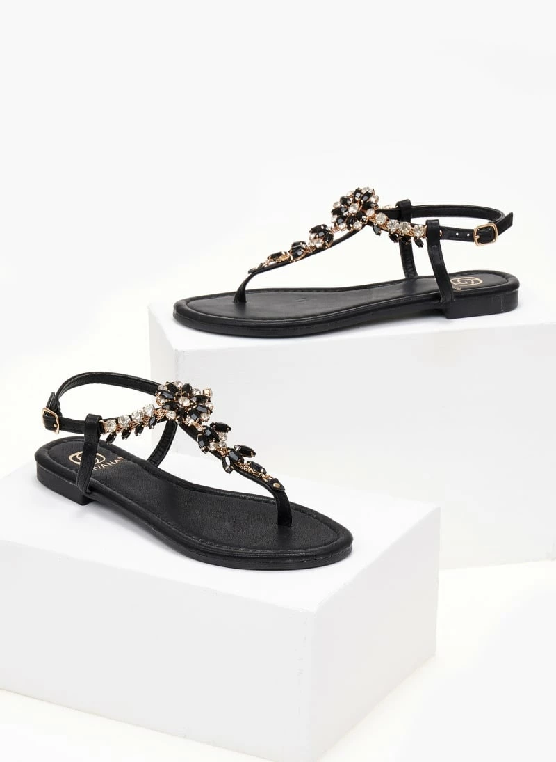 Συμφωνίες 🤩 Καλύτερες κριτικές για 🧨 The Fashion Project Πέδιλα φλατ με στρας - Μαύρο 😍 🎉 - Image 2