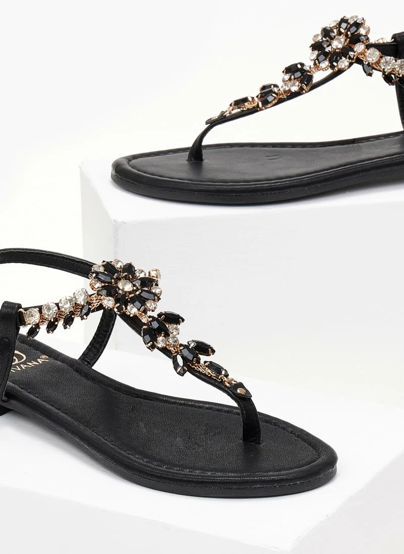 Συμφωνίες 🤩 Καλύτερες κριτικές για 🧨 The Fashion Project Πέδιλα φλατ με στρας - Μαύρο 😍 🎉 - Image 4