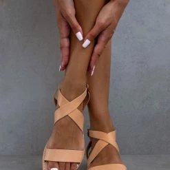 Ολοκαίνουργιο 🎉 ΧΟΝΔΡΙΚΟ ΕΜΠΟΡΙΟ ✨ IRIS Πέδιλα ίσια χειροποίητα δερμάτινα - Φυσικό 👏 ✨