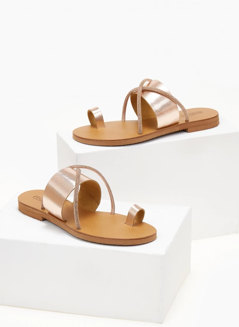 Συμφωνίες ✔️ Τοπ 10 😍 Σανδάλια δερμάτινα ESTIL - Χαλκός 🥰 👍 - Image 3