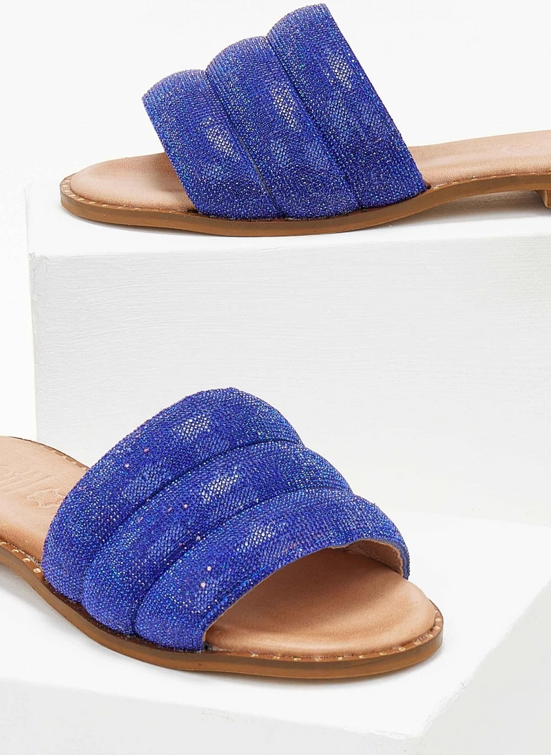 Ολοκαίνουργιο 😍 Τοπ 10 🧨 Σανδάλια δερμάτινα ESTIL με Strass φάσα - Μπλε 🔔 💯 - Image 4