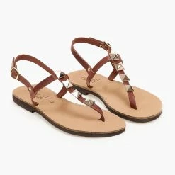 ΧΟΝΔΡΙΚΟ ΕΜΠΟΡΙΟ 🔥 Νέος ⌛ Σανδάλια δερμάτινα Estil με τρουκς - Ταμπά 🥰 ⌛