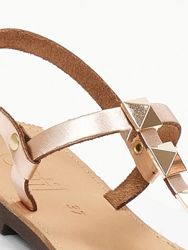 Τοπ 10 🔔 Εκπτωση 🎁 Σανδάλια δερμάτινα Estil με τρουκς - Χαλκός 😀 💯 - Image 3