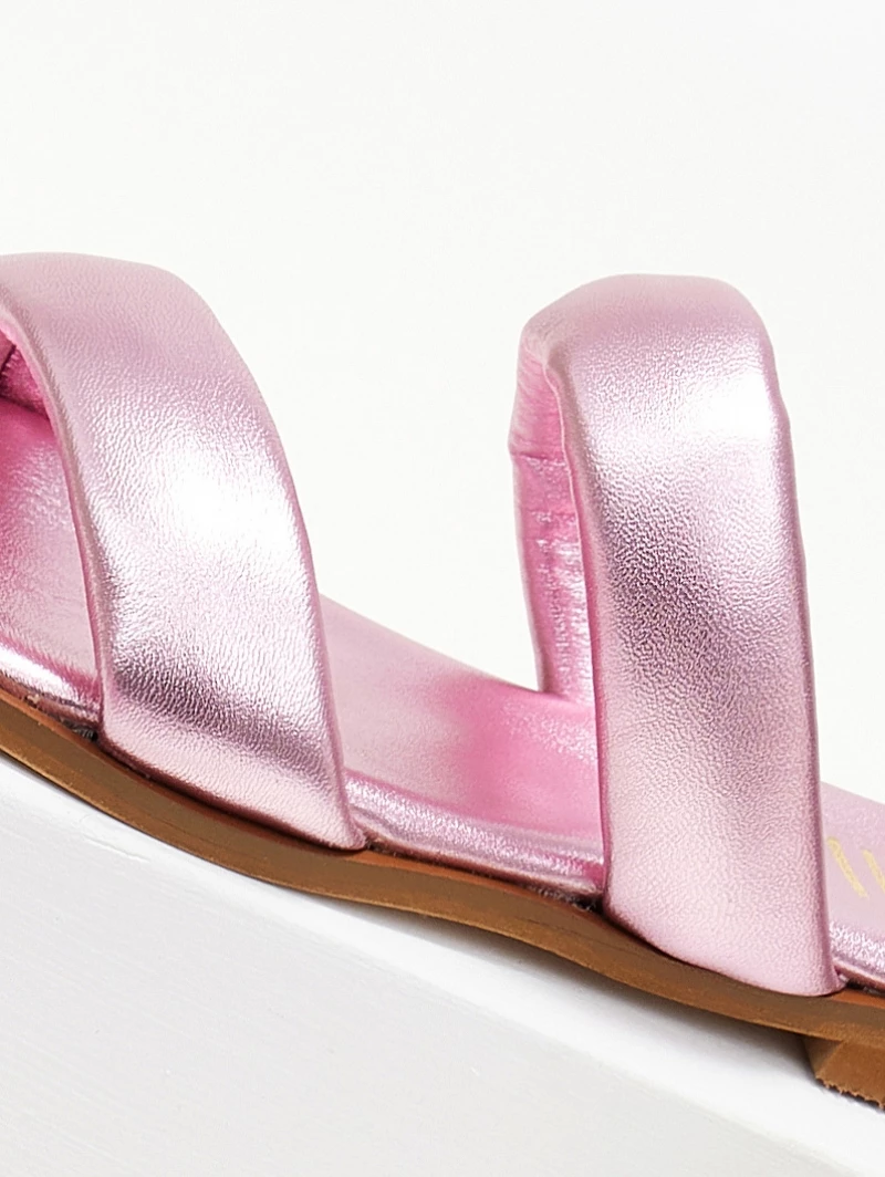 Νέος 🎉 Καλύτερη πώληση 🛒 Σανδάλια δερμάτινα ESTIL μεταλλιζέ - Ροζ 😉 🔥 - Image 3