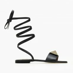 Κουπόνι 💯 Νέος 🌟 Σανδάλια δερμάτινα IRIS με Oversize τρουκ - Μαύρο 💯 ✔️