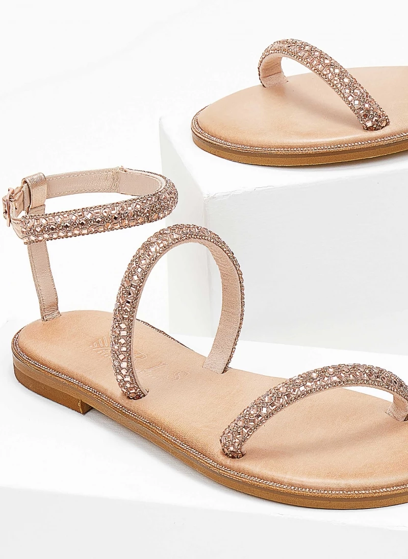 Καλύτερες κριτικές για 👍 Αγορά 🤩 Σανδάλια δερμάτινα IRIS με πέτρες - Χαλκός 😍 🛒 - Image 2