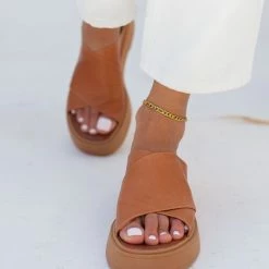 Προώθηση 😉 Καλύτερες κριτικές για 🛒 Σανδάλια δερμάτινα IRIS με χιαστί φάσες - Ταμπά ⭐ ✨