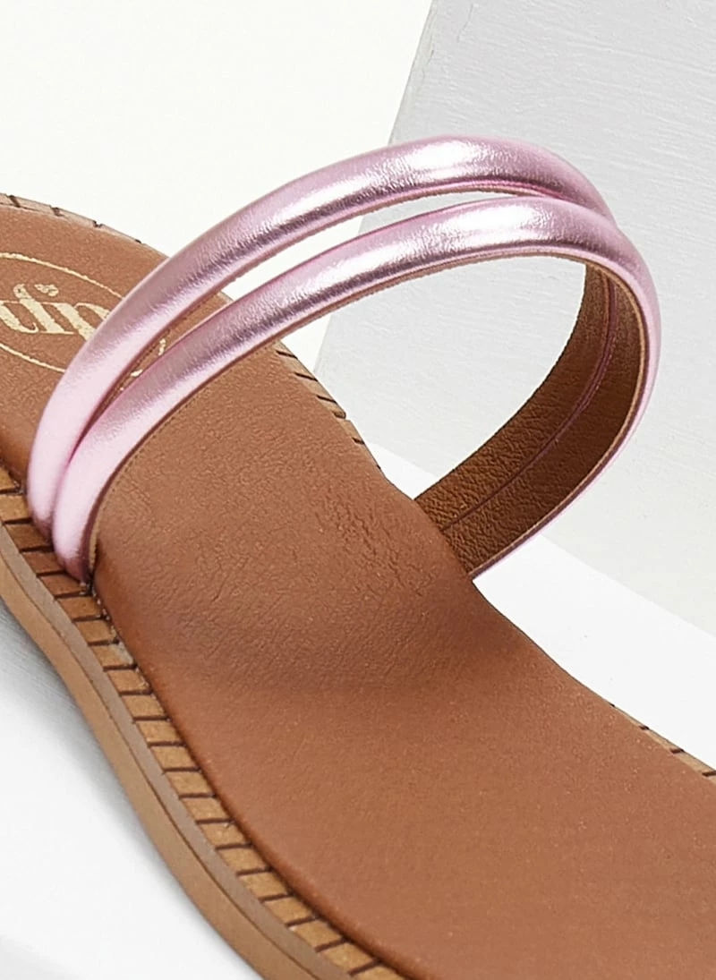 Εξοδος 🧨 Πολύ καλή προσφορά 💯 Σανδάλια δερμάτινα TFP με διπλό λουράκι - Ροζ ✔️ 🔥 - Image 3