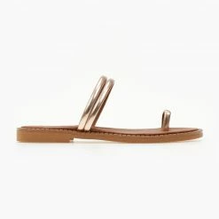 Εξοδος 🥰 ΧΟΝΔΡΙΚΟ ΕΜΠΟΡΙΟ 🤩 Σανδάλια δερμάτινα TFP με διπλό λουράκι - Χαλκός ❤️ 🔔