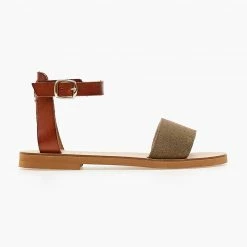 ΧΟΝΔΡΙΚΟ ΕΜΠΟΡΙΟ ⭐ Προϋπολογισμός 🧨 Σανδάλια δερμάτινα TFP με μπαρέτα - Λαδί 🛒 💯