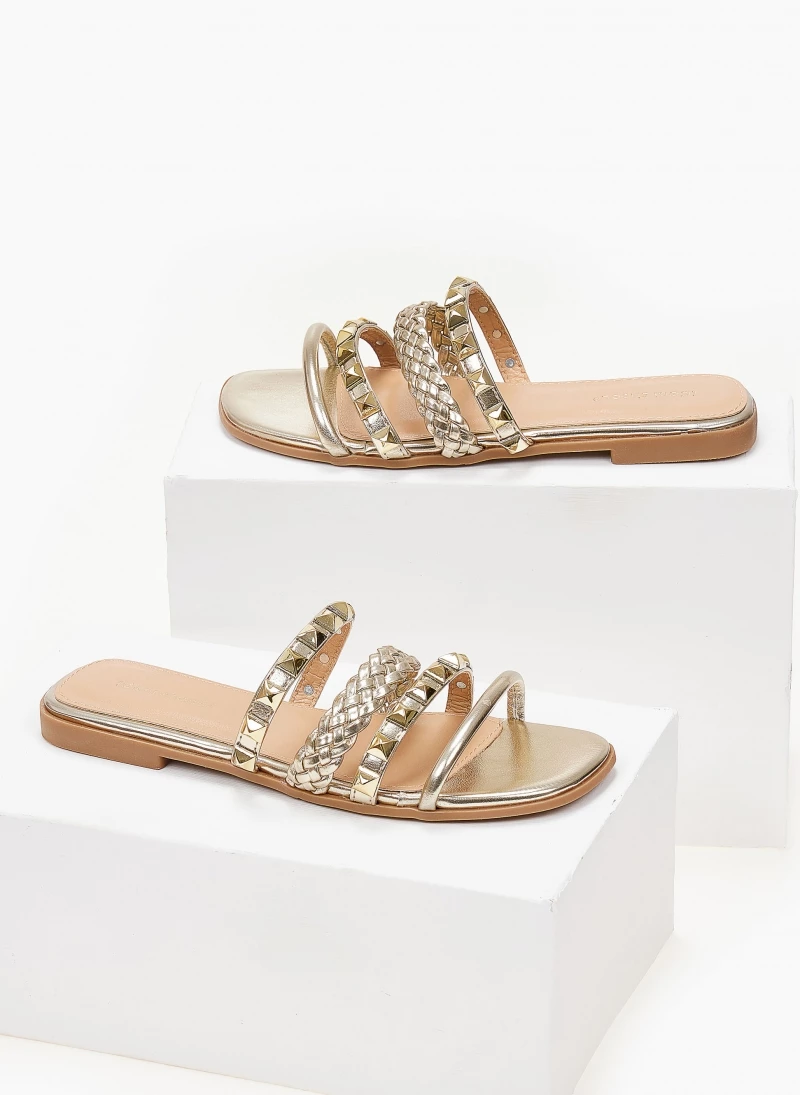 Το φθηνότερο 👏 Καλύτερη πώληση 🌟 The Fashion Project Σανδάλια με λουράκια σε μεταλλικά χρώματα - Χρυσό 🔥 ⌛ - Image 3