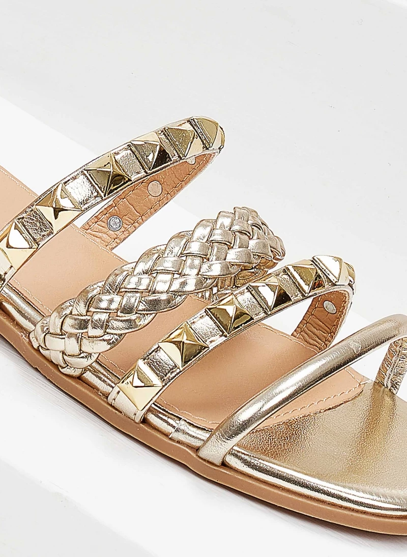Το φθηνότερο 👏 Καλύτερη πώληση 🌟 The Fashion Project Σανδάλια με λουράκια σε μεταλλικά χρώματα - Χρυσό 🔥 ⌛ - Image 2
