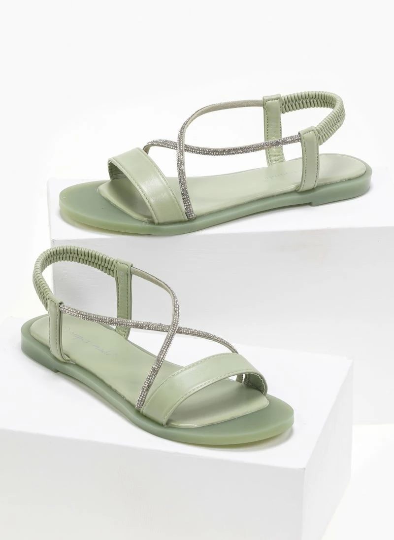 Φτηνός 🎉 Προϋπολογισμός 🎉 The Fashion Project Σανδάλια με Strass και λαστιχένια σόλα - Πράσινο 🎁 💯