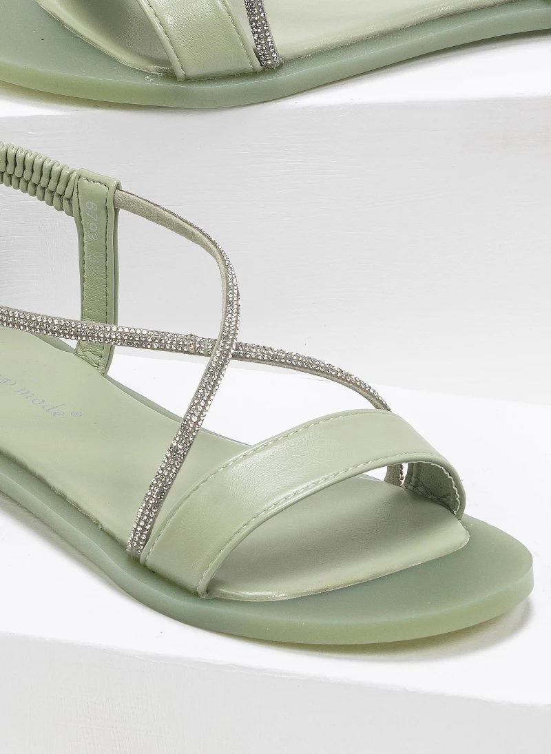 Φτηνός 🎉 Προϋπολογισμός 🎉 The Fashion Project Σανδάλια με Strass και λαστιχένια σόλα - Πράσινο 🎁 💯 - Image 2