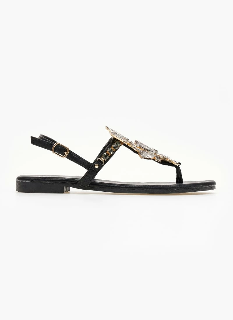 Πολύ καλή προσφορά ✔️ Best Pirce ⌛ The Fashion Project Σανδάλια με Strass πεταλούδες - Μαύρο ❤️ 💯 - Image 3