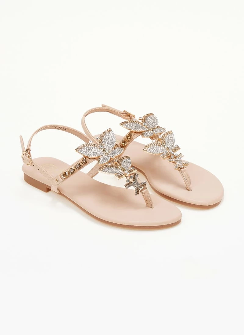 Το φθηνότερο 🥰 Προώθηση 🥰 The Fashion Project Σανδάλια με Strass πεταλούδες - Μπεζ 🧨 🧨