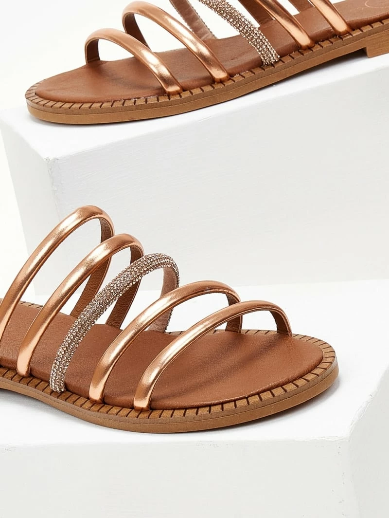 Η καλύτερη συμφωνία 💯 Εξοδος ✔️ Σανδάλια TFP με λουράκια και Strass - Χαλκός 🧨 ❤️ - Image 3