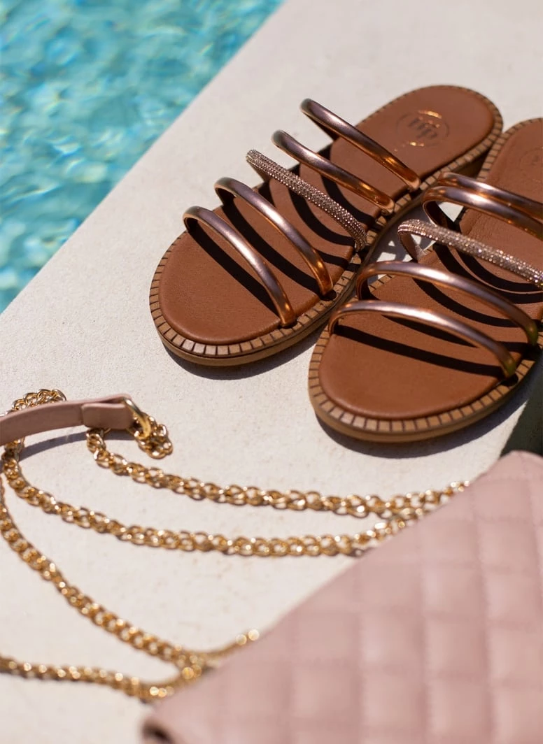 Η καλύτερη συμφωνία 💯 Εξοδος ✔️ Σανδάλια TFP με λουράκια και Strass - Χαλκός 🧨 ❤️ - Image 7