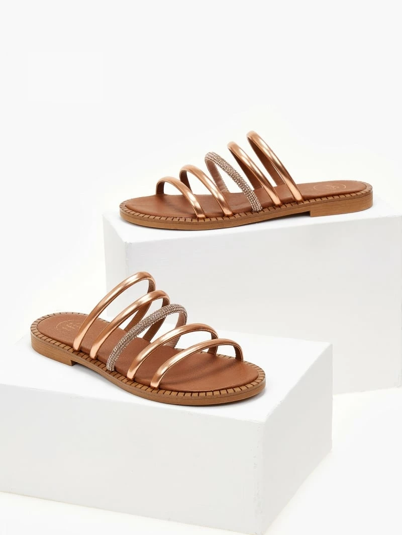Η καλύτερη συμφωνία 💯 Εξοδος ✔️ Σανδάλια TFP με λουράκια και Strass - Χαλκός 🧨 ❤️ - Image 5
