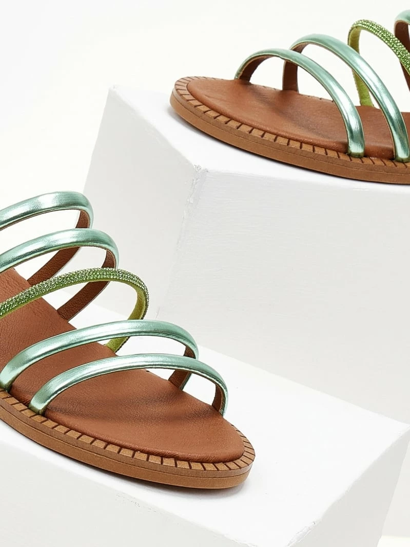 Καλύτερες κριτικές για 😉 Best Pirce ✔️ Σανδάλια TFP με λουράκια και Strass - Πράσινο 🔔 😍 - Image 3